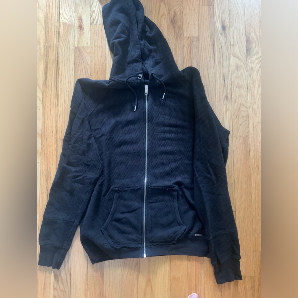 Diesel waffle hoodie with raw edges